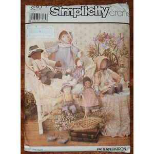 Simplicity Crafts Pattern #8471 1987 Lillian August Collection Large/small dolls